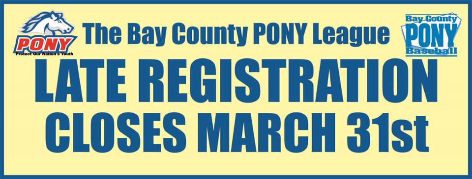 LATE REGISTRATION CLOSES MARCH 31ST